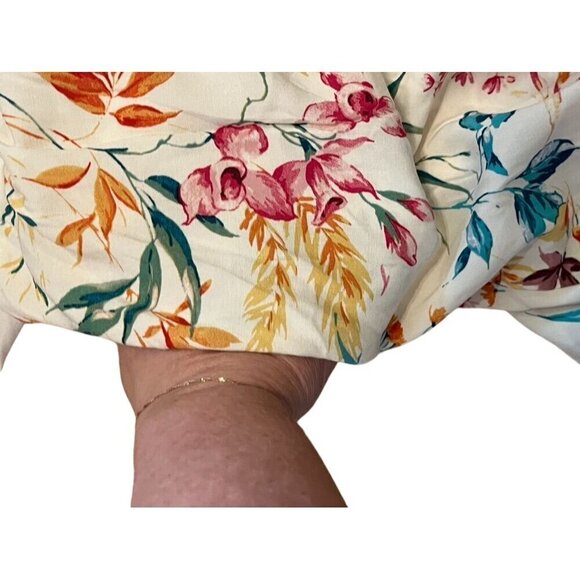 Torrid Floral Dress 4X White Midi Tropical Boho Coastal Feminine Hippie Classic - Picture 9 of 12